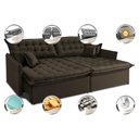 Ver imagem 3 de Sofá Sem Caixa Retrátil Reclinável 2,95m Cama inBox Versátil com Pillow Top e Molas Velusoft