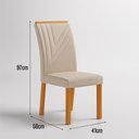 Ver imagem 4 de Conjunto Sala de Jantar Mesa 4 Cadeiras Tampo de Vidro Miami Yescasa Off White