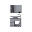 Ver imagem 3 de Gabinete para Banheiro com Cuba e Espelheira Turin Branco/Rustico