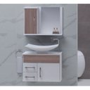 Ver imagem 1 de Gabinete para Banheiro com Cuba e Espelheira Turin Branco/Rustico