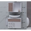 Ver imagem 4 de Gabinete para Banheiro com Cuba e Espelheira Turin Branco/Rustico
