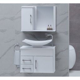 Conjunto Gabinete para Banheiro com Cuba e Espelheira Turin  - 1