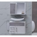 Ver imagem 1 de Gabinete para Banheiro com Cuba e Espelheira Turin Branco/Cinza
