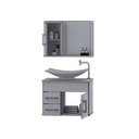 Ver imagem 3 de Gabinete para Banheiro com Cuba e Espelheira Turin Branco/Cinza