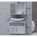 Ver imagem 4 de Gabinete para Banheiro com Cuba e Espelheira Turin Branco/Cinza
