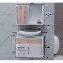 Ver imagem 3 de Conjunto Gabinete para Banheiro com Cuba e Espelheira Turin Branco/Ciliegio