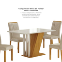 Ver imagem 7 de Conjunto Sala de Jantar com 4 Cadeiras Miami Yescasa Off White/Freijó/Palha