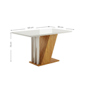 Ver imagem 2 de Conjunto Sala de Jantar com 4 Cadeiras Miami Yescasa Off White/Freijó/Palha