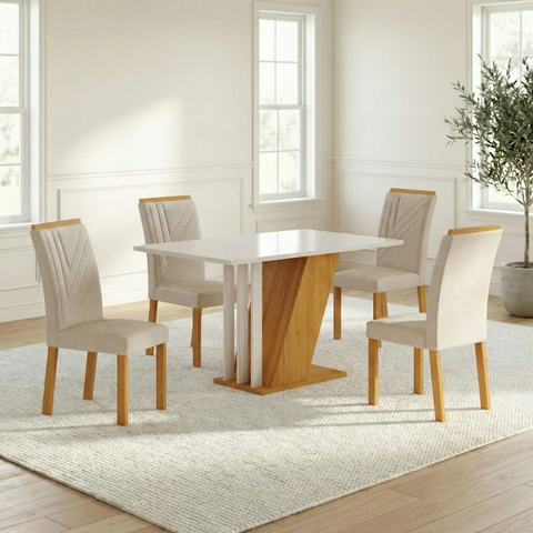 Conjunto Sala de Jantar com 4 Cadeiras Miami