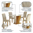 Ver imagem 6 de Conjunto Sala de Jantar com 4 Cadeiras Miami Yescasa Off White/Freijó/Palha