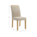 Ver imagem 3 de Conjunto Sala de Jantar com 4 Cadeiras Miami Yescasa Off White/Freijó/Palha