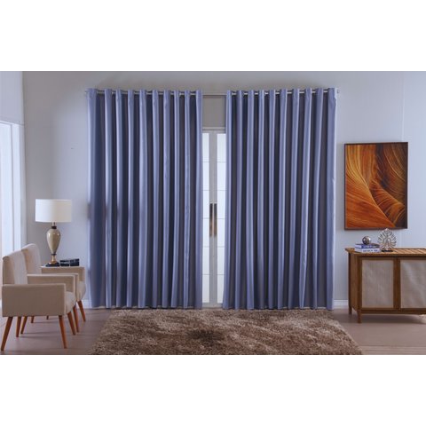 Cortina para Sala Quarto Blackout Tecido 5,00x2,80 Ellegance:cinza Claro