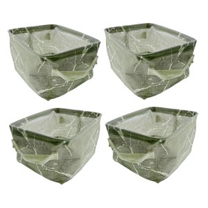 Kit 4 Cesto Organizador Em Tecido Multiuso Infantil Cesta Organizadora Brinquedo Decorativa Cinza