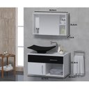 Ver imagem 4 de Gabinete para Banheiro com Cuba e Espelheira New Stilo Branco/Preto