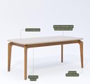 Ver imagem 5 de Conjunto de Jantar Ficus Mesa e 6 Cadeiras Buriti em Vidro Temperado Off White - Madeira/Offwhite/