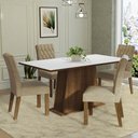 Ver imagem 1 de Conjunto Sala de Jantar Mesa Tampo de Madeira 4 Cadeiras Rustic/branco/imperial Ashley Madesa