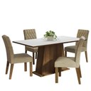 Ver imagem 2 de Conjunto Sala de Jantar Mesa Tampo de Madeira 4 Cadeiras Rustic/branco/imperial Ashley Madesa