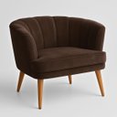 Ver imagem 5 de Poltrona Decorativa para Recepção Pés de Madeira Natural Tecido Veludo Premium Suporta 120kg