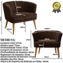 Ver imagem 2 de Poltrona Decorativa para Recepção Pés de Madeira Resiste Tecido Veludo Macia