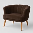 Ver imagem 1 de Poltrona Decorativa para Recepção Pés de Madeira Resiste Tecido Veludo Macia