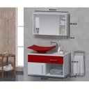 Ver imagem 4 de Conjunto Gabinete para Banheiro com Cuba e Espelheira New Stilo Branco/Vinho