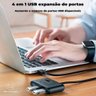 Hub Adaptador Ugreen Usb 3.0 Tipo a Macho 4 em 1 0,5m Preto - 4
