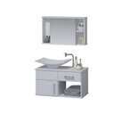Ver imagem 2 de Conjunto Gabinete para Banheiro com Cuba e Espelheira New Stilo Branco