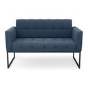 Ver imagem 3 de Sofá Namoradeira Elisa Suede Azul Marinho Base Metálica Industrial Preto - D'Rossi