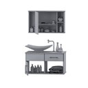 Ver imagem 3 de Conjunto Gabinete para Banheiro com Cuba e Espelheira New Stilo Branco/Rustico