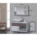 Ver imagem 4 de Conjunto Gabinete para Banheiro com Cuba e Espelheira New Stilo Branco/Rustico
