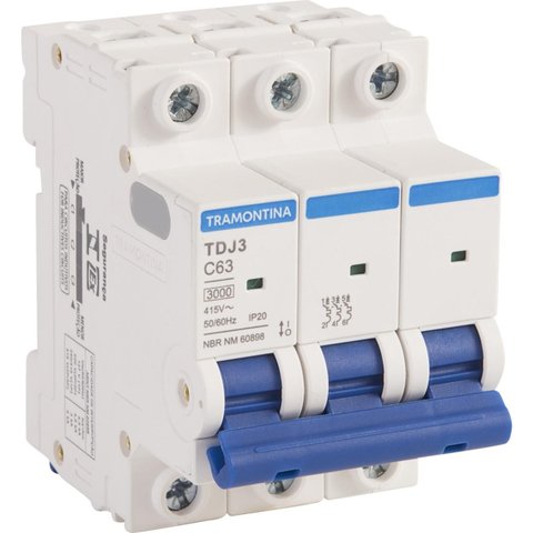 Disjuntor Din Tramontina Tripolar TDJ3 C63A 58013/111