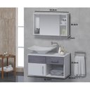 Ver imagem 4 de Conjunto Gabinete para Banheiro com Cuba e Espelheira New Stilo Branco/Cinza
