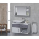 Ver imagem 1 de Conjunto Gabinete para Banheiro com Cuba e Espelheira New Stilo Branco/Cinza