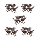 Ver imagem 1 de Kit 5 Jogos de Mesa Dobravel com 4 Cadeiras de Madeira 120x70 para Restaurante e Bar - Imbuia