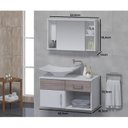 Ver imagem 4 de Conjunto Gabinete para Banheiro com Cuba e Espelheira New Stilo Branco/Ciliegio