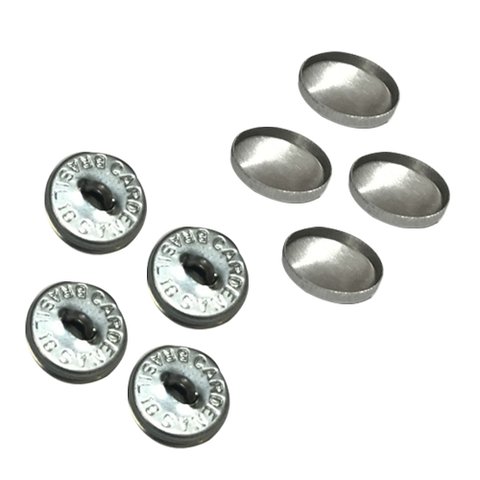 Kit 100 (50/50) Botão Alumínio Bombê Tapeceiro Capitone 18mm - Dominic Decor