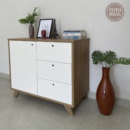 Balcão Retrô para Escritório1 Porta 3 Gavetas Lugano  - 9