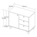 Ver imagem 3 de Balcão Retrô para Escritório1 Porta 3 Gavetas Lugano