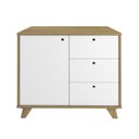 Ver imagem 5 de Balcão Retrô para ESCRITÓRIO1 Porta 3 Gavetas Lugano Branco/Olmo Artany
