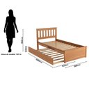 Ver imagem 4 de Cama de Solteiro Melita com Cama Auxiliar em Madeira Maciça de Pinus