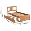 Ver imagem 3 de Cama de Solteiro Melita com Cama Auxiliar em Madeira Maciça de Pinus