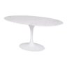 Mesa Saarinen Oval Carrara 198x122cm - Base Branca - 1