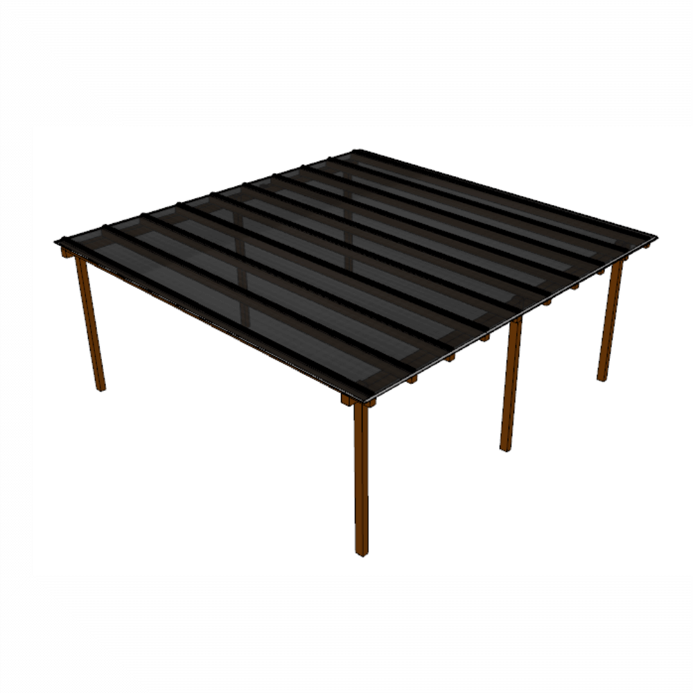 Ver imagem 1 de Cobertura Policarbonato Alveolar 6,00m x 6,00m - Fume 6mm