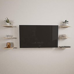 Prateleira Decorativa Para Rack Com 6 Peças - Madeira Maciça - 2