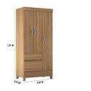 Ver imagem 4 de Kit Guarda Roupa Solteiro 3 Portas Wind Cômoda Astral - Amêndola Touch