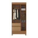Ver imagem 6 de Kit Guarda Roupa Solteiro 3 Portas Wind Cômoda Astral - Amêndola Touch