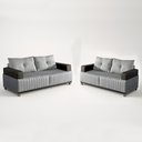 Ver imagem 2 de Sofá 3x2 Lugares Leona Bom Pastor Linho Cinza/preto