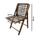 Ver imagem 6 de Conjunto Mesa Redonda com 4 Cadeiras em Madeira e Corda Náutica Castanho/branco