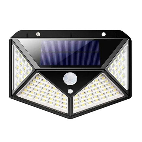 Luminaria Solar 100 Led Sensor Movimento Kit 7 Und Spot