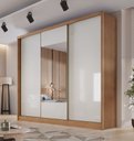 Ver imagem 2 de Guarda Roupa Casal com Espelho 3 Portas 4 Gavetas - Arezzo Plus-Cumaru/Fendi - Móveis Novo Horizonte